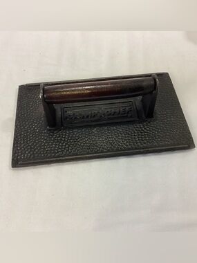 CAMP CHEF Brown Cast Iron Grill Press - Heavy-Duty Steak & Burger Weight